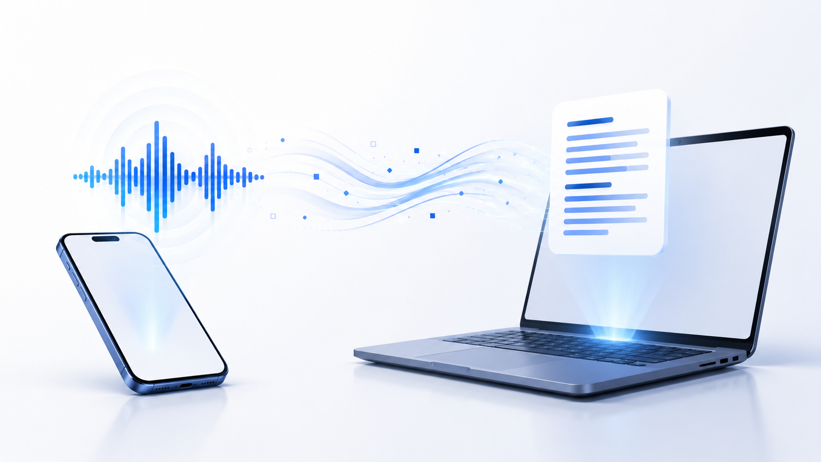 Abstrakte Darstellung von Audio zu Text